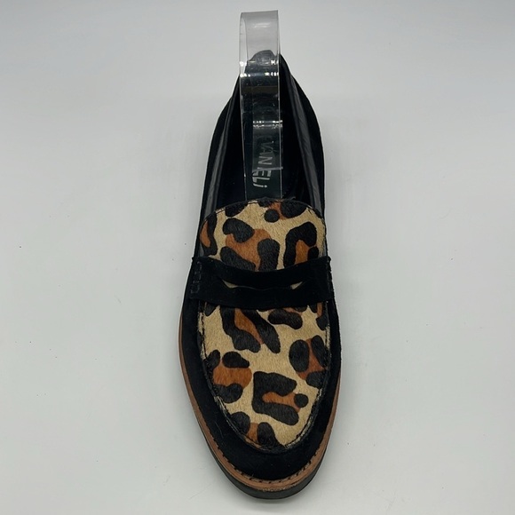 Vaneli - Leopard  Print Tan Pattern Black Suede Slip On Penny Loafers Size 8 - Picture 3 of 15